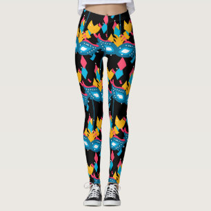 Mardi Gras  Mask And Confetti Leggings