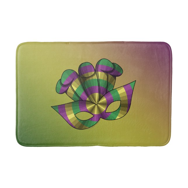 Mardi Gras Mask Bath Mat (Front)