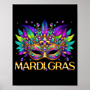 Mardi Gras Mask Beads Carnival Women Girl Kid Todd Poster
