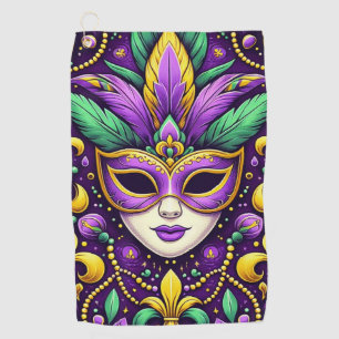 Mardi Gras mask/beads/fleur de lis Golf Towel