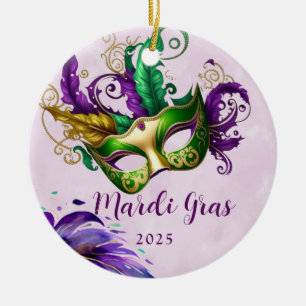 Mardi Gras Mask  Ceramic Ornament