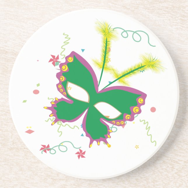 Mardi Gras Mask Coaster (Front)