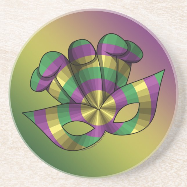 Mardi Gras Mask Coaster (Front)