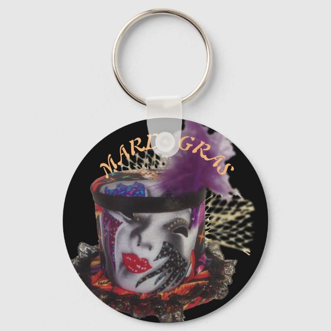Mardi Gras Mask Colourful Keychain (Front)