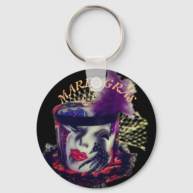 Mardi Gras Mask Colourful Keychain (Front)