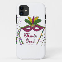 Mardi Gras Mask Feather Beads