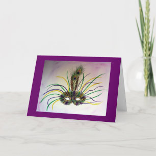 Mardi Gras Mask Greeting or Note Cards