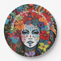 Mardi Gras Mask & Headdress Custom Text Party