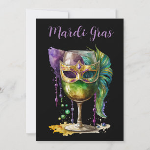 Mardi Gras Mask  Invitation