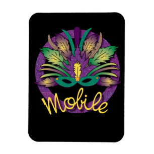 Mardi Gras Mask Magnet - Mobile, AL
