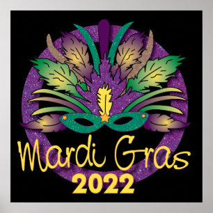 Mardi Gras Mask Poster - 2022