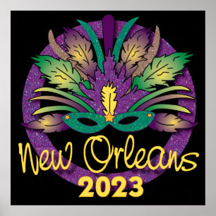 Mardi Gras Mask Poster - 2023 - New Orleans