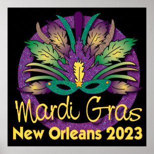 Mardi Gras Mask Poster - 2023 - New Orleans