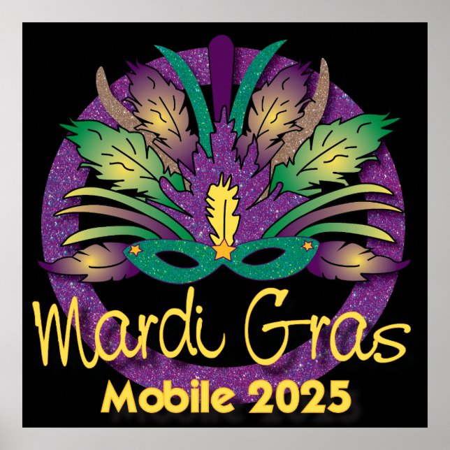 Mardi Gras Mask Poster - 2025 - Mobile (Front)