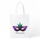Mardi Gras Mask Purple Green Sparkles Personalize
