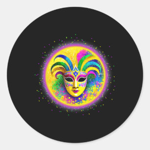 Mardi Gras Mask Shirt Mardi Gras Costume Mask Mard Classic Round Sticker