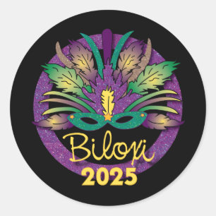 Mardi Gras Mask Sticker - 2025 - Biloxi, MS