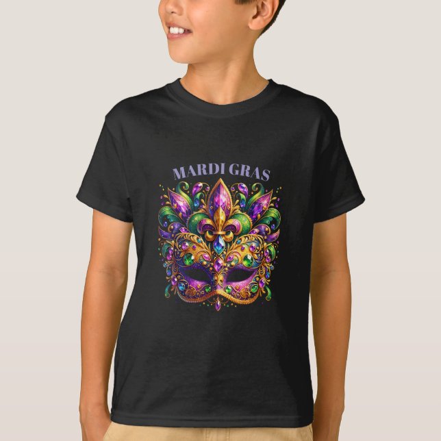 Mardi Gras Mask  T-Shirt (Front)