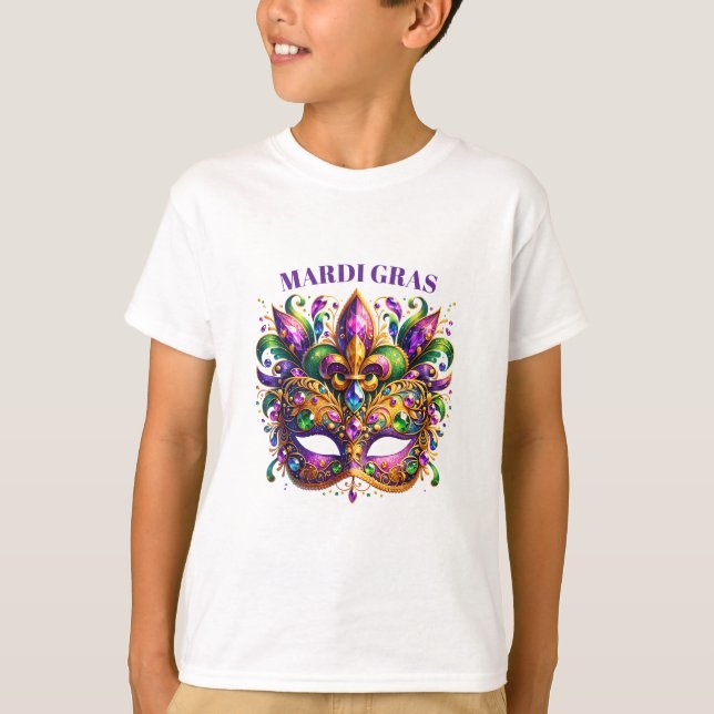 Mardi Gras Mask  T-Shirt (Front)