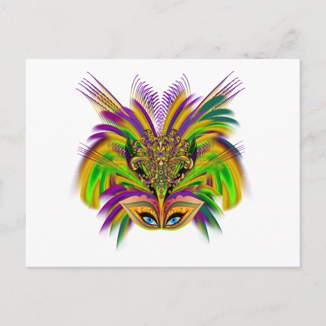 Mardi-Gras-Mask-The-Queen-V-3 Postcard (Front)