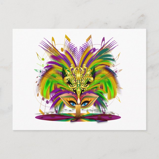 Mardi-Gras-Mask-The-Queen-V-4 Postcard (Front)