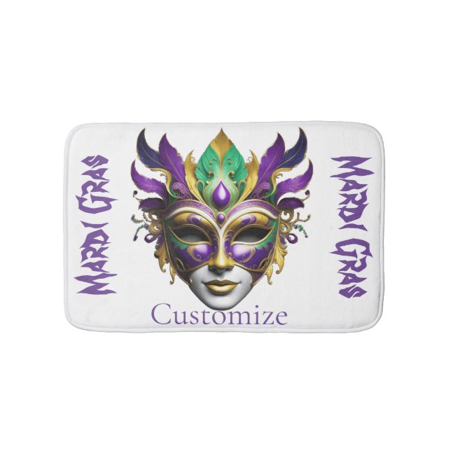 Mardi Gras Mask Thunder_Cove Bath Mat (Front)