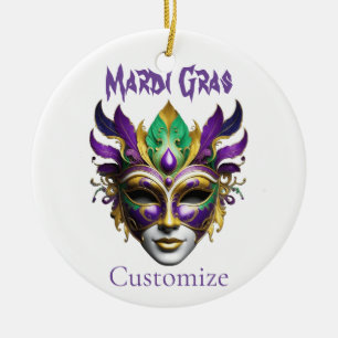 Mardi Gras Mask Thunder_Cove Ceramic Ornament