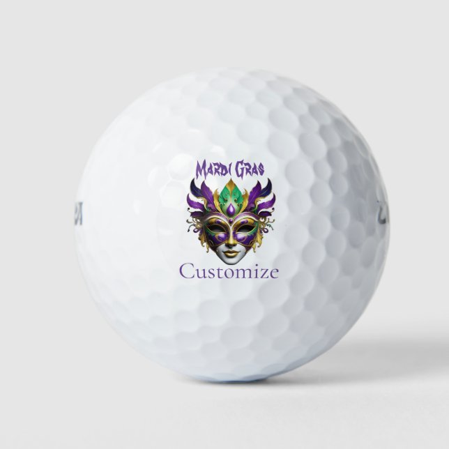 Mardi Gras Mask Thunder_Cove Golf Balls (Front)