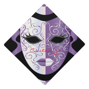 Mardi Gras Mask Thunder_Cove Graduation Cap Topper