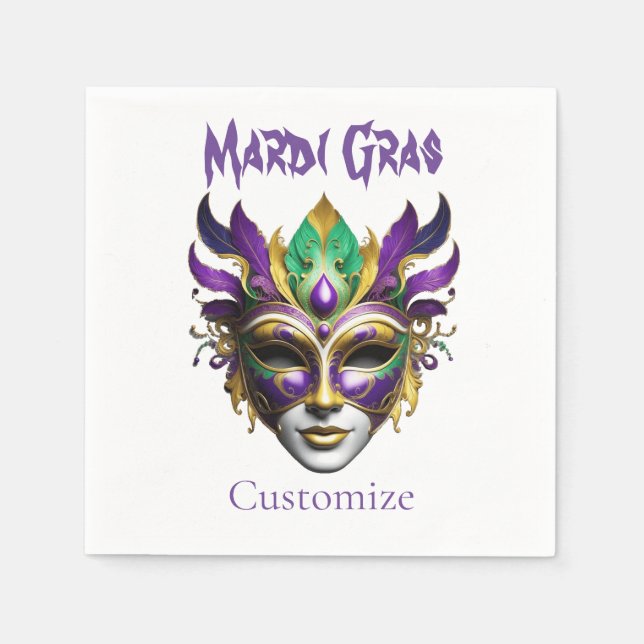 Mardi Gras Mask Thunder_Cove Napkin (Front)