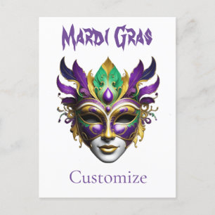 Mardi Gras Mask Thunder_Cove Postcard