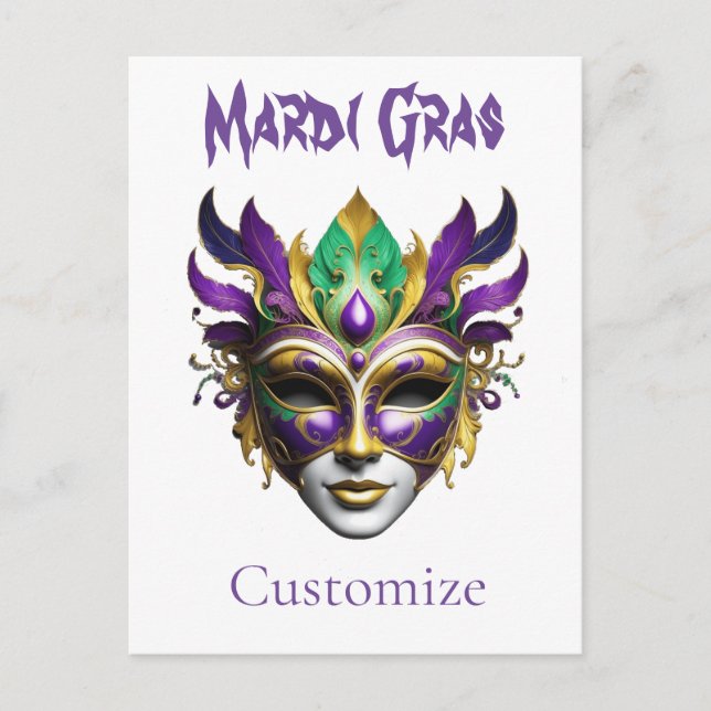 Mardi Gras Mask Thunder_Cove Postcard (Front)