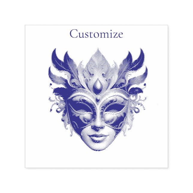 Mardi Gras Mask Thunder_Cove  Self-inking Stamp (Design)