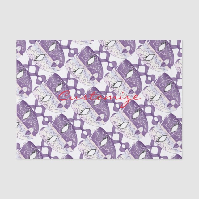 Mardi Gras Mask Thunder_Cove Tissue Paper (Front)