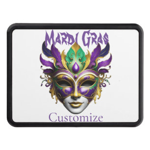 Mardi Gras Mask Thunder_Cove Trailer Hitch Cover