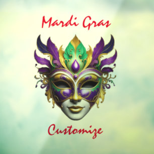 Mardi Gras Mask Thunder_Cove Window Cling