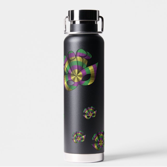 Mardi Gras Mask Water Bottle (Back)