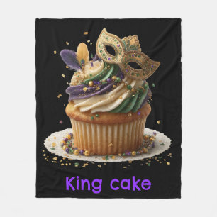 Mardi Gras Masked Cupcake Celebration Fleece Blanket