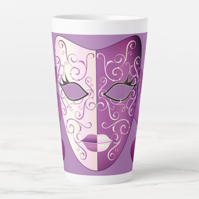 Mardi Gras Masque Latte Mug 17 oz (Devant)