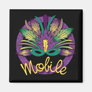 Mardi Gras Masque Magnet - Mobile, AL
