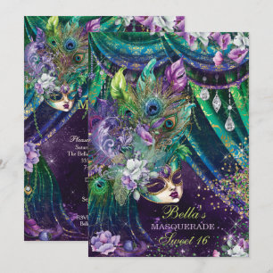 Mardi Gras Masquerade Anniversaire Invitations