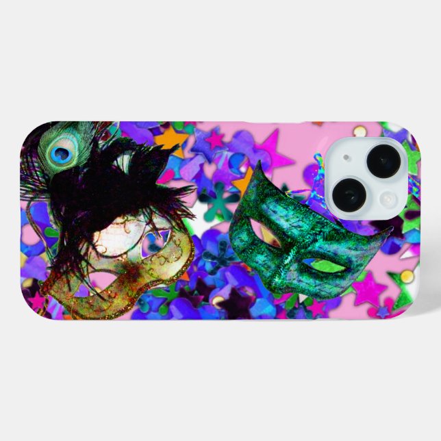 MARDI GRAS MASQUERADE BALL MASK  confetti Case-Mate iPhone Case (Back (Horizontal))
