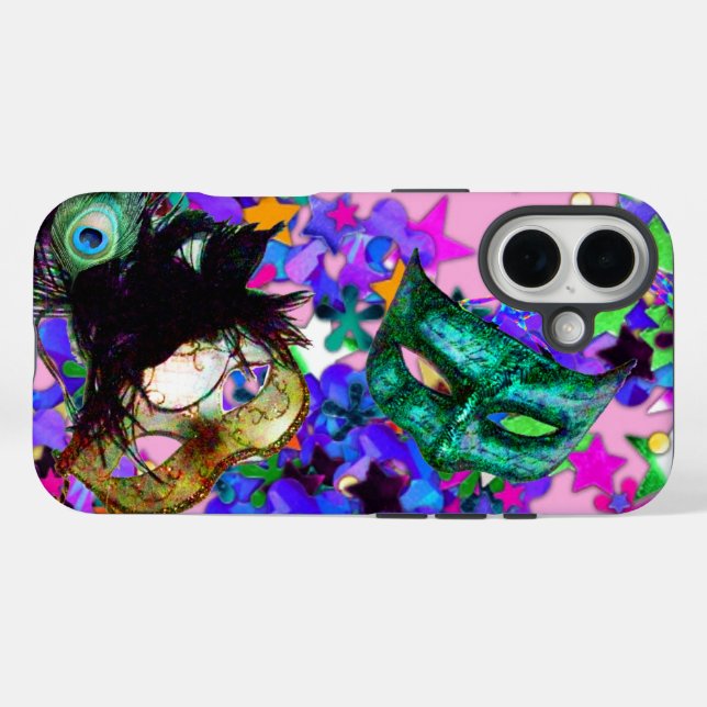 MARDI GRAS MASQUERADE BALL MASK  confetti Case-Mate iPhone Case (Back (Horizontal))