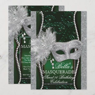 Mardi Gras Masquerade Birthday Party Invitation