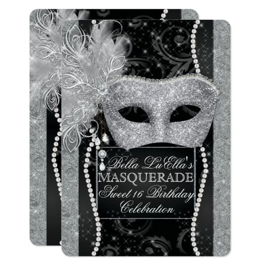 Mardi Gras Masquerade Birthday Party Invitation