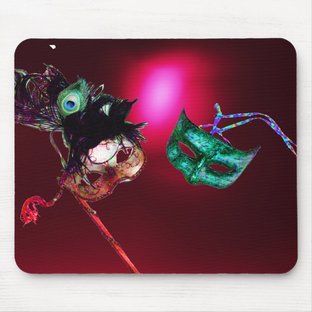 MARDI GRAS MASQUERADE burgundy Mouse Pad (Front)