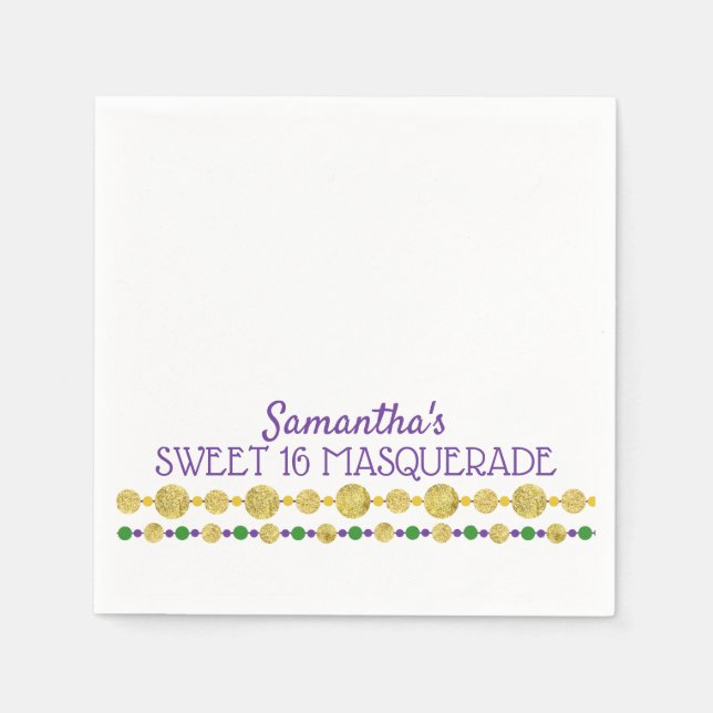Mardi Gras | Masquerade Carnival Napkin (Front)