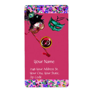 MARDI GRAS MASQUERADE Confetti gem rouge bordeaux