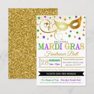Mardi Gras Masquerade Event Invite