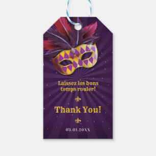 Mardi Gras Masquerade, Fat Tuesday Party Gift Tags